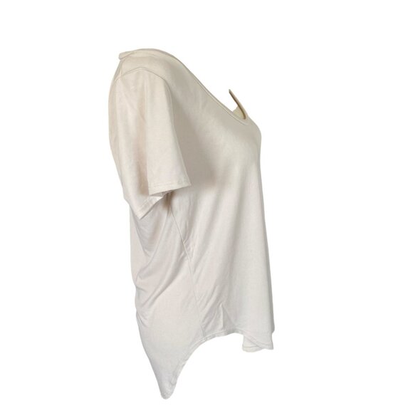 BKE Core women's size XS cream short sleeve pullover dressy casual stretchy top - Picture 3 of 8